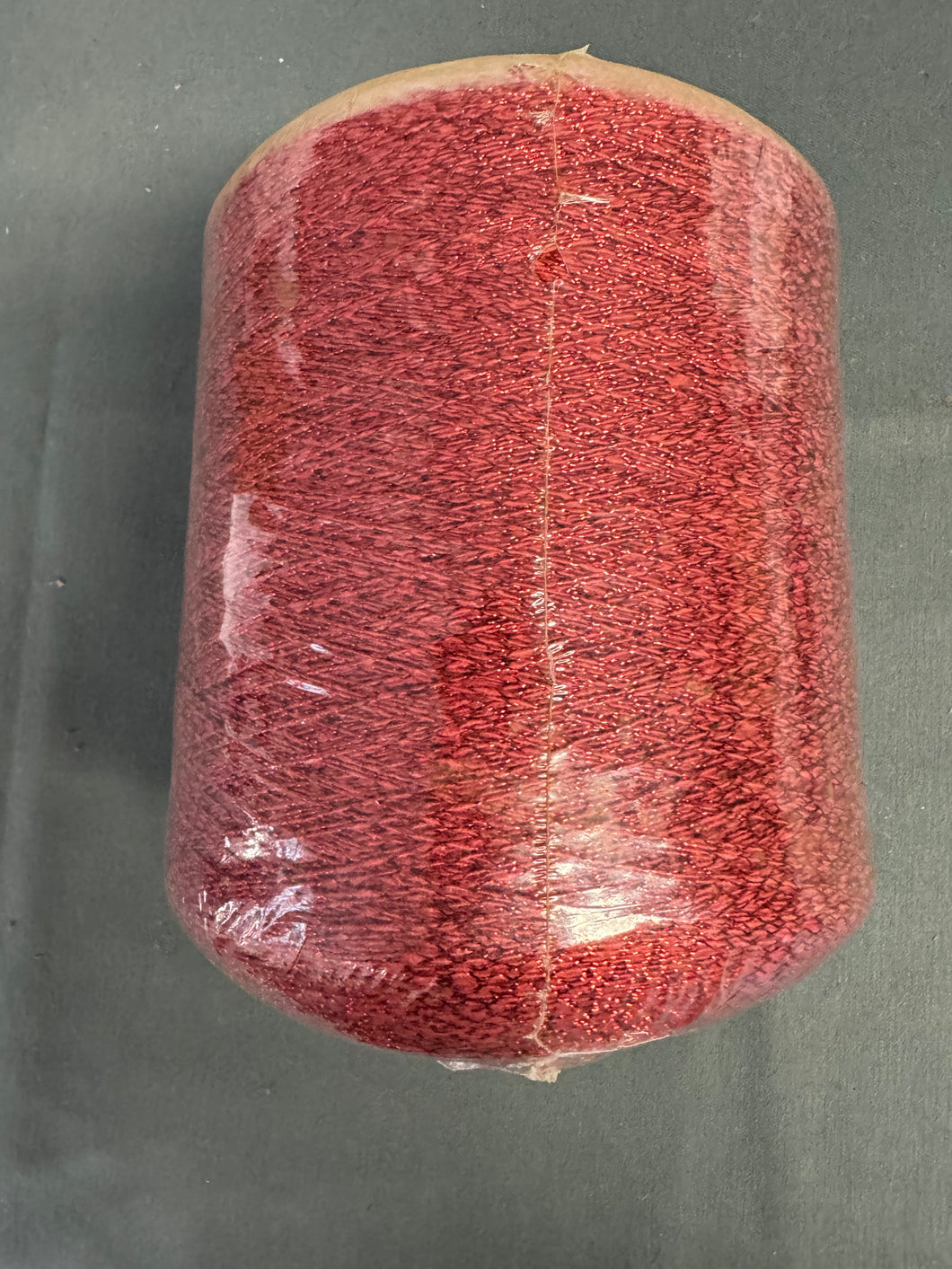 1 lb. cone of vintage metallic fine yarn: Carnelian