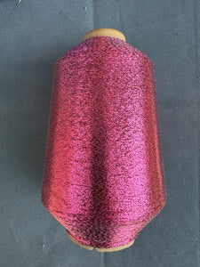 1 lb. cone of vintage metallic fine yarn: Magenta