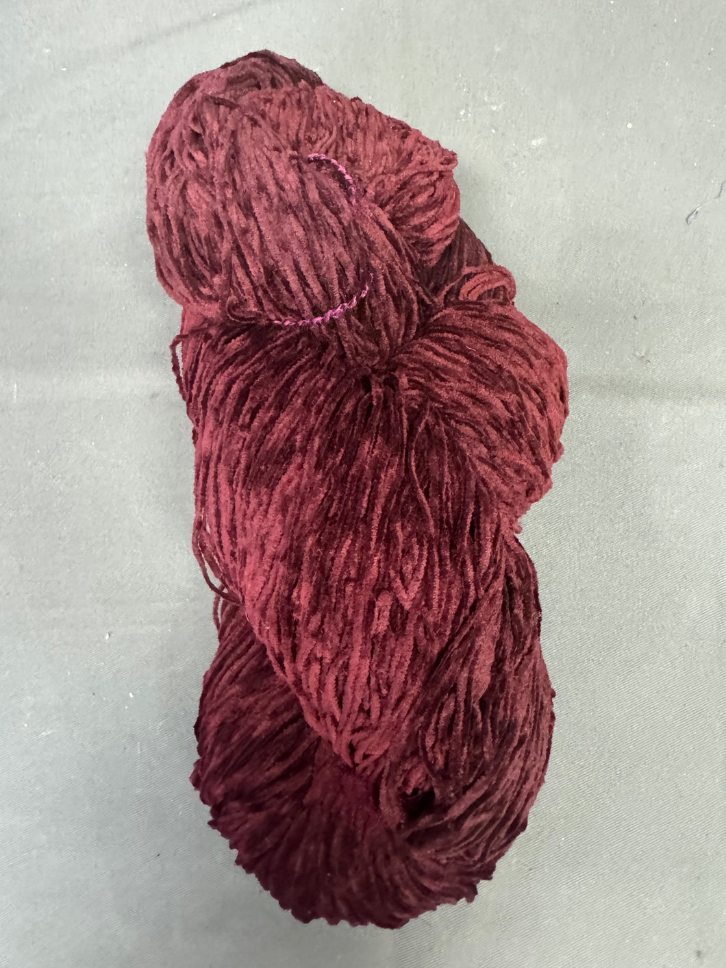 Soft Plum cotton chenille yarn. 8oz.