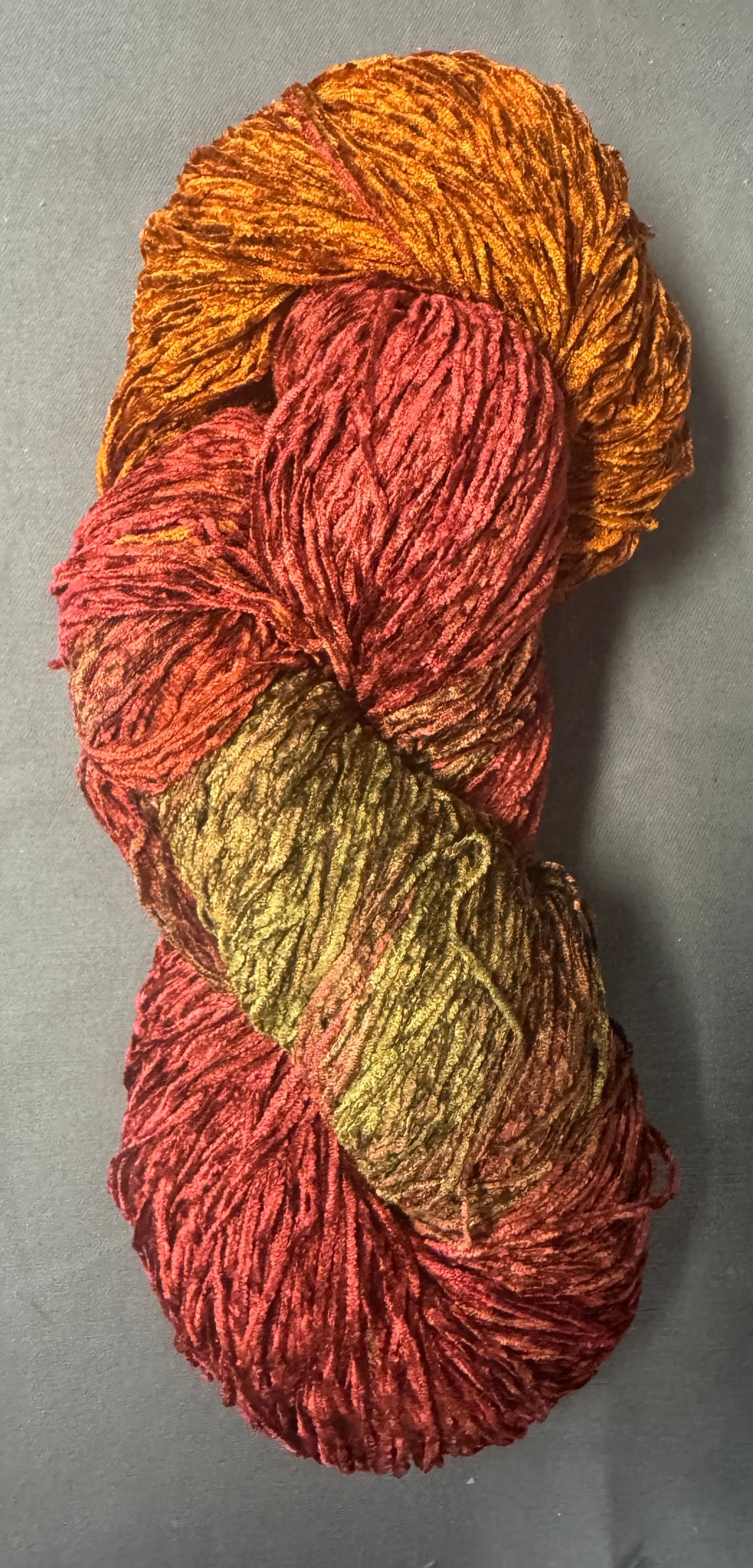 Dark Copper rayon chenille yarn