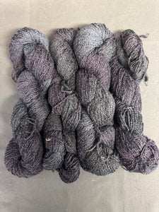 Charcoal 4 mini skeins rayon/ cotton boucle yarn