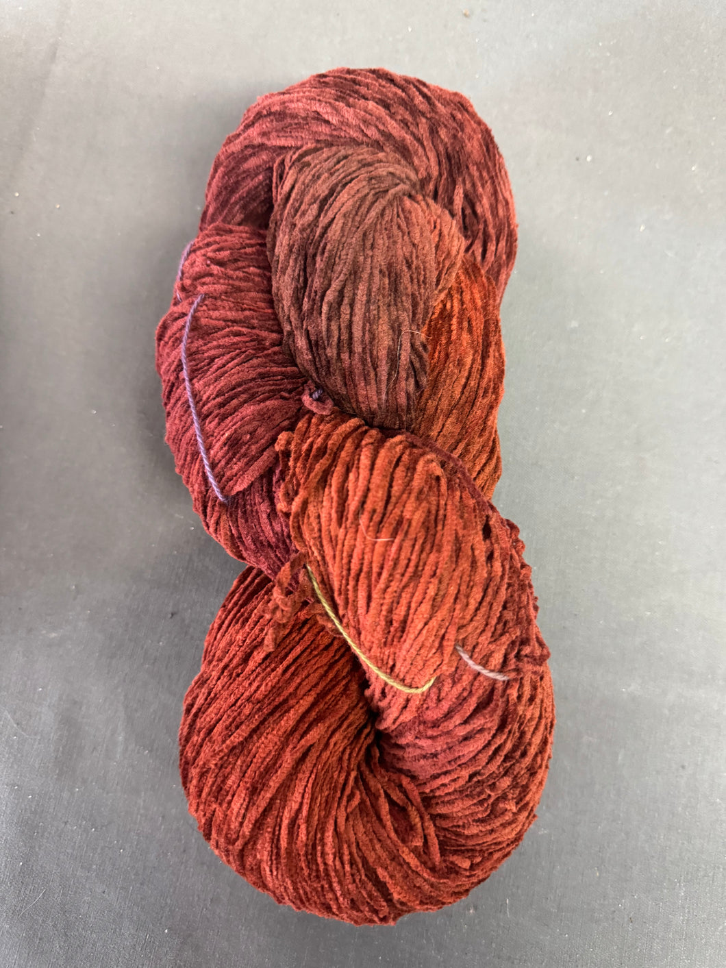 Rosewood cotton chenille yarn