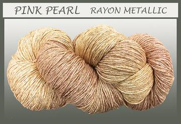 Pink Pearl/ silver Rayon Metallic Yarn