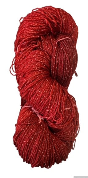 Carnelian Wool Metallic Yarn with broken thread
