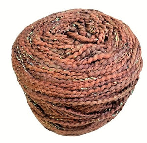 Chocolate petite beaded cotton/rayon metallic yarn