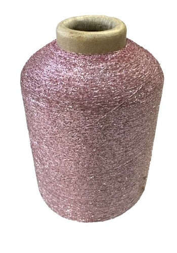 1 lb. cone of vintage metallic fine yarn: Dusty Rose
