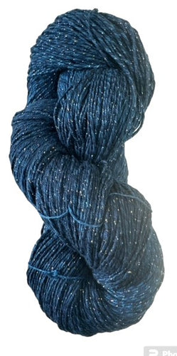 Indigo cotton and rayon metallic yarn with Free Capelet Pattern!