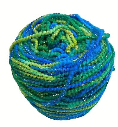 Island merino beaded metallic wool yarn