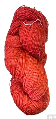 Pink Coral Wool Metallic Yarn with broken thread