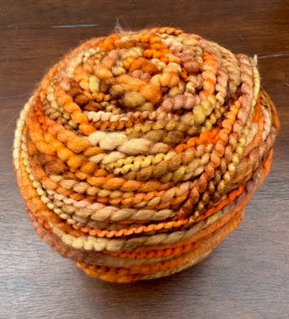 Pumpkin Spice wool thick and thin yarn