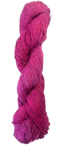 Raspberry petite silk noil yarn