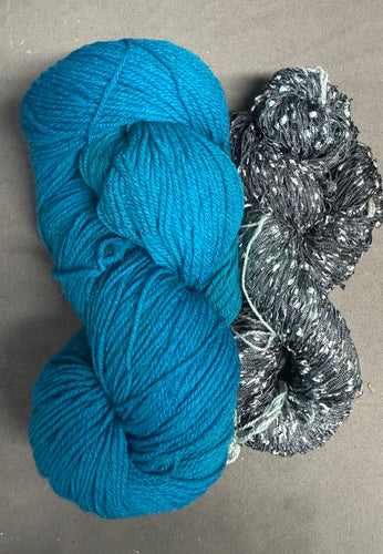 Turquoise/Slate Caterpillar Scarf Kit