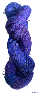 Blue Violet/gold Rayon Metallic Yarn
