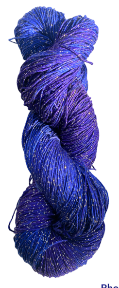 Blue Violet/gold Rayon Metallic Yarn