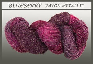 Blueberry/gold Rayon Metallic Yarn