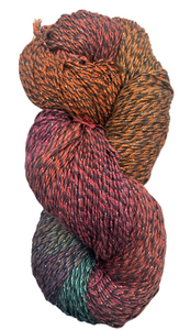 Deep Copper cotton and rayon metallic yarn with Free Capelet Pattern!