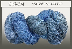 Denim/silver Rayon Metallic Yarn