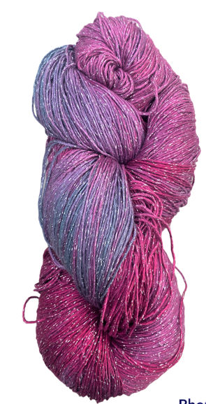 Lilac rayon metallic yarn 12 oz skein