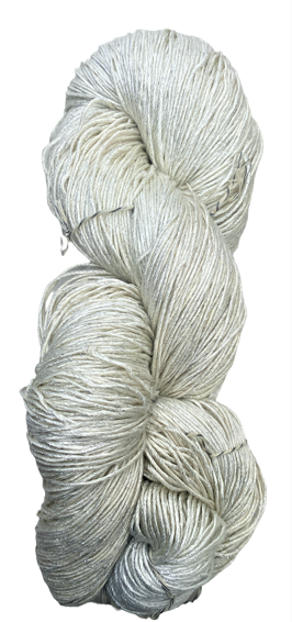 Polar Bear/silver rayon metallic yarn 9 oz skein