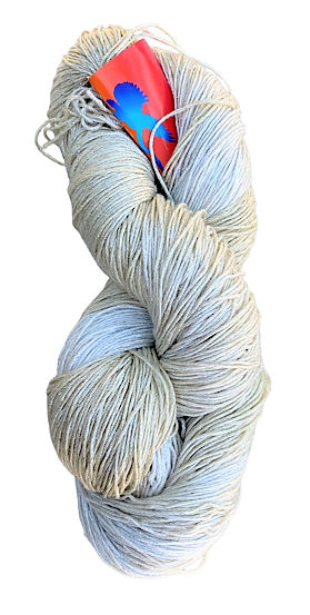 Polar Bear/silver rayon metallic yarn  w/ broken thread