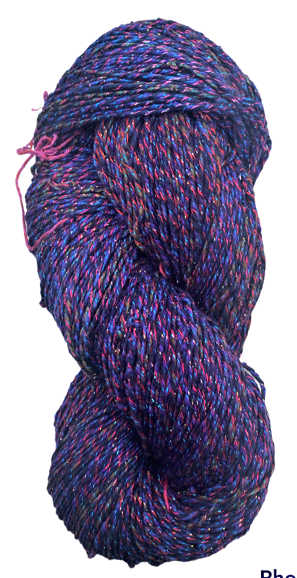 Razzleberry cotton and rayon metallic yarn with Free Capelet Pattern!