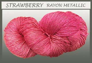 Strawberry/gold Rayon Metallic Yarn
