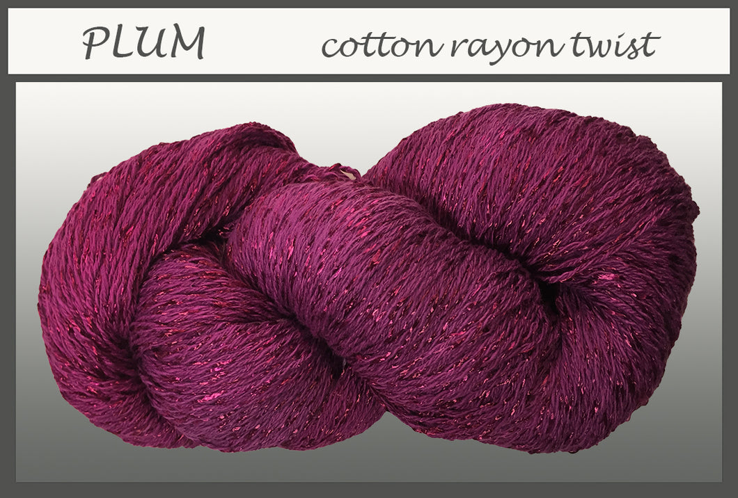 Plum Cotton Rayon Twist Yarn