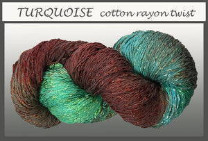 Turquoise Cotton Rayon Twist Yarn