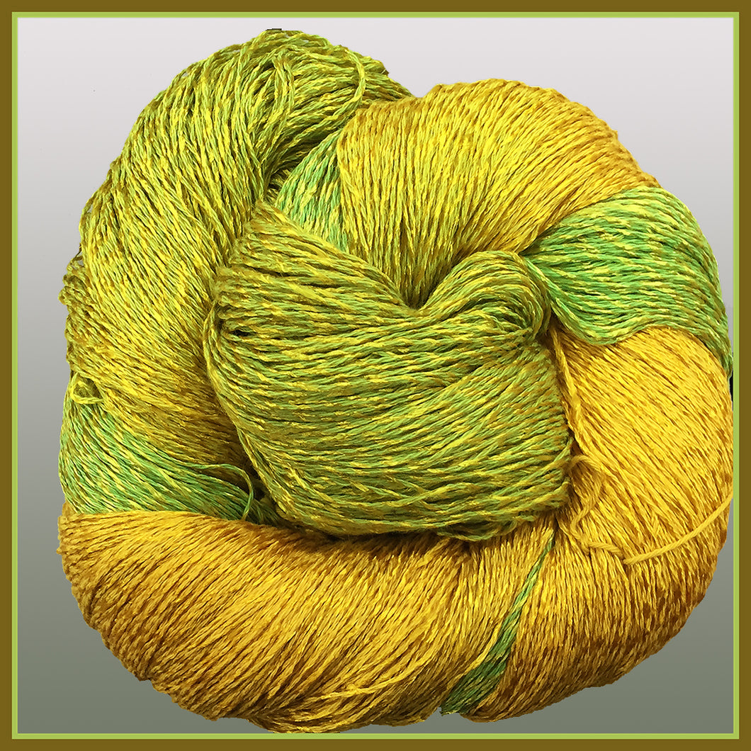 Lemon-Lime Cotton Rayon Twist Lace Yarn