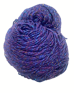 Deep Blue Violet cotton and rayon metallic yarn
