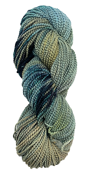 Deep Olive beaded merino wool yarn