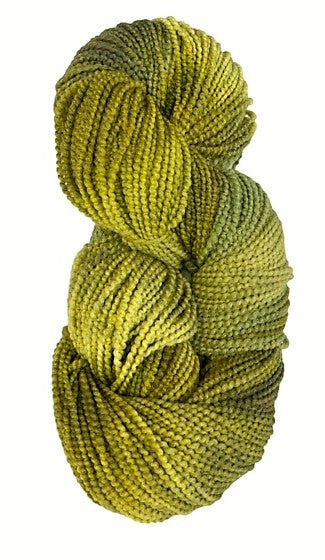 Gold Green merino beaded wool yarn
