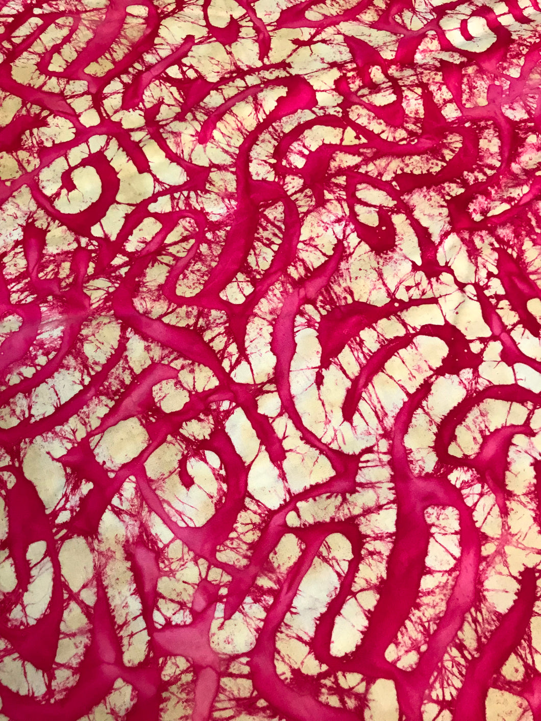 Cotton Batik Fabric: Red Coral