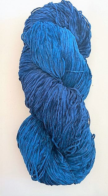 Indigo cotton chenille yarn