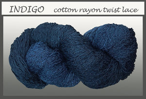 Indigo Sea cotton rayon twist lace yarn
