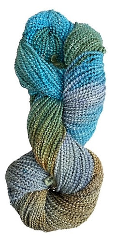 Jade Stone merino beaded metallic wool yarn