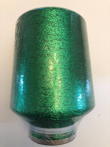 1 lb. cone of vintage metallic fine yarn: Leprechaun
