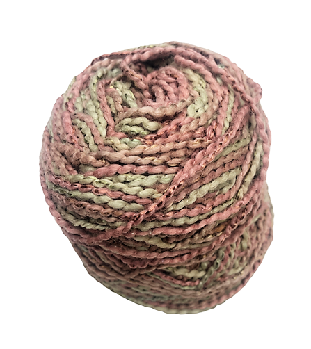 Mauve beaded cotton/rayon yarn