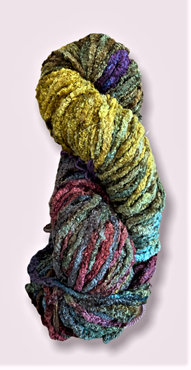 Old Gold elephant rayon chenille yarn broken thread