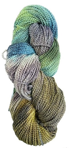 Pale Moss merino beaded metallic wool yarn