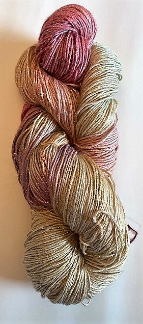 Peach rayon metallic yarn