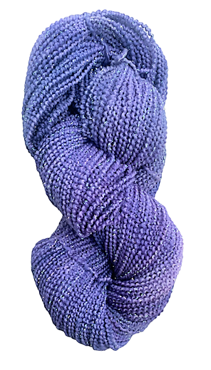 Periwinkle merino beaded metallic wool yarn