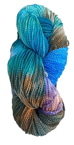 Rainbow Sea merino beaded wool yarn