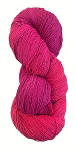 Raspberry fine organic cotton yarn. Free pattern included.