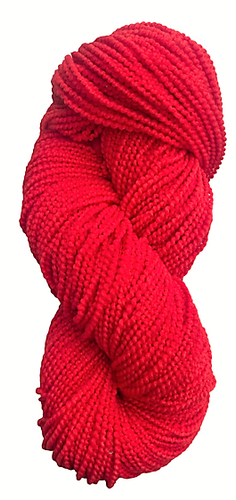 Red Poppy beaded merino wool yarn