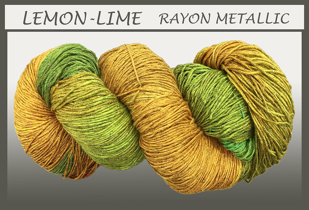 Lemon-Lime Rayon Metallic Yarn