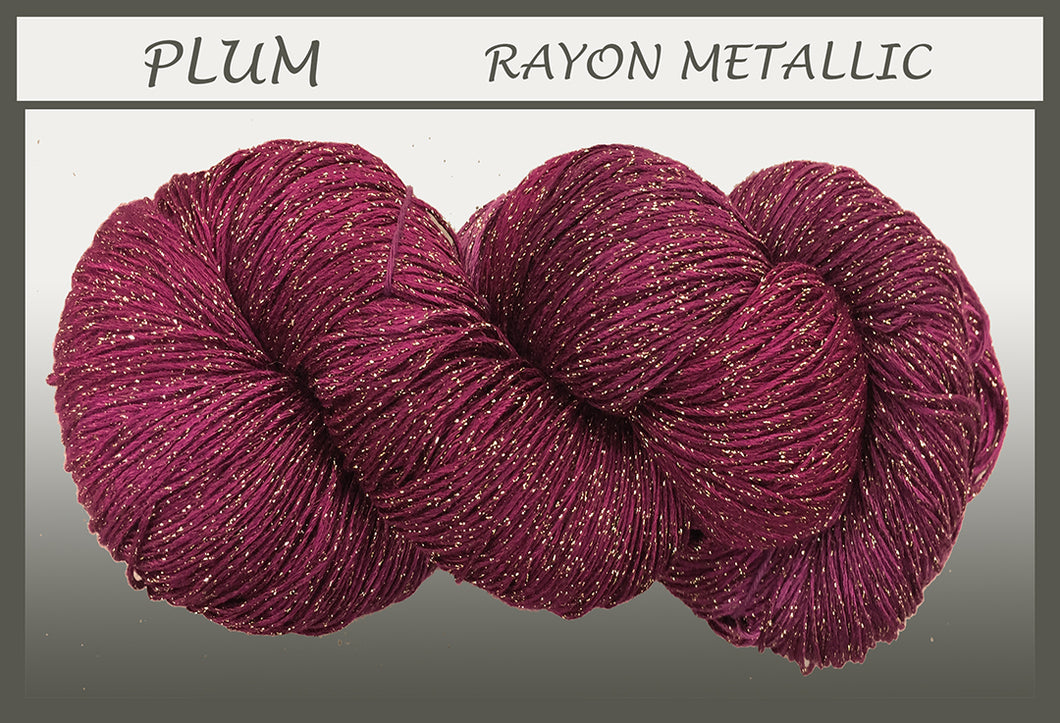 Plum Rayon Metallic Yarn