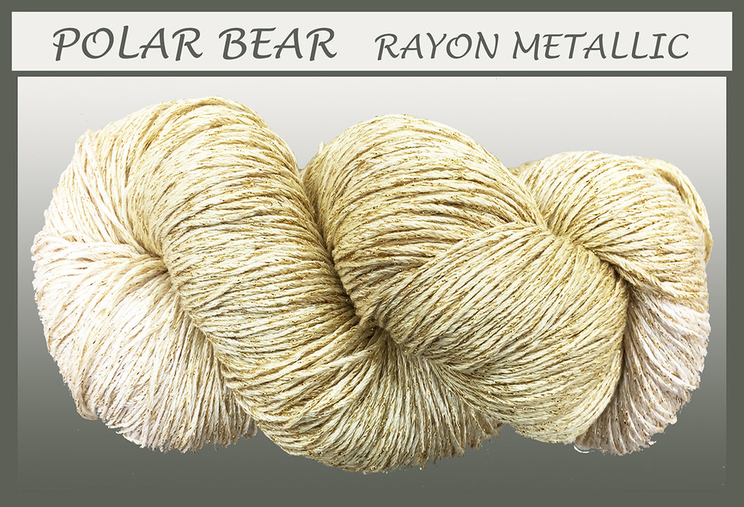 Polar Bear/gold Rayon Metallic Yarn
