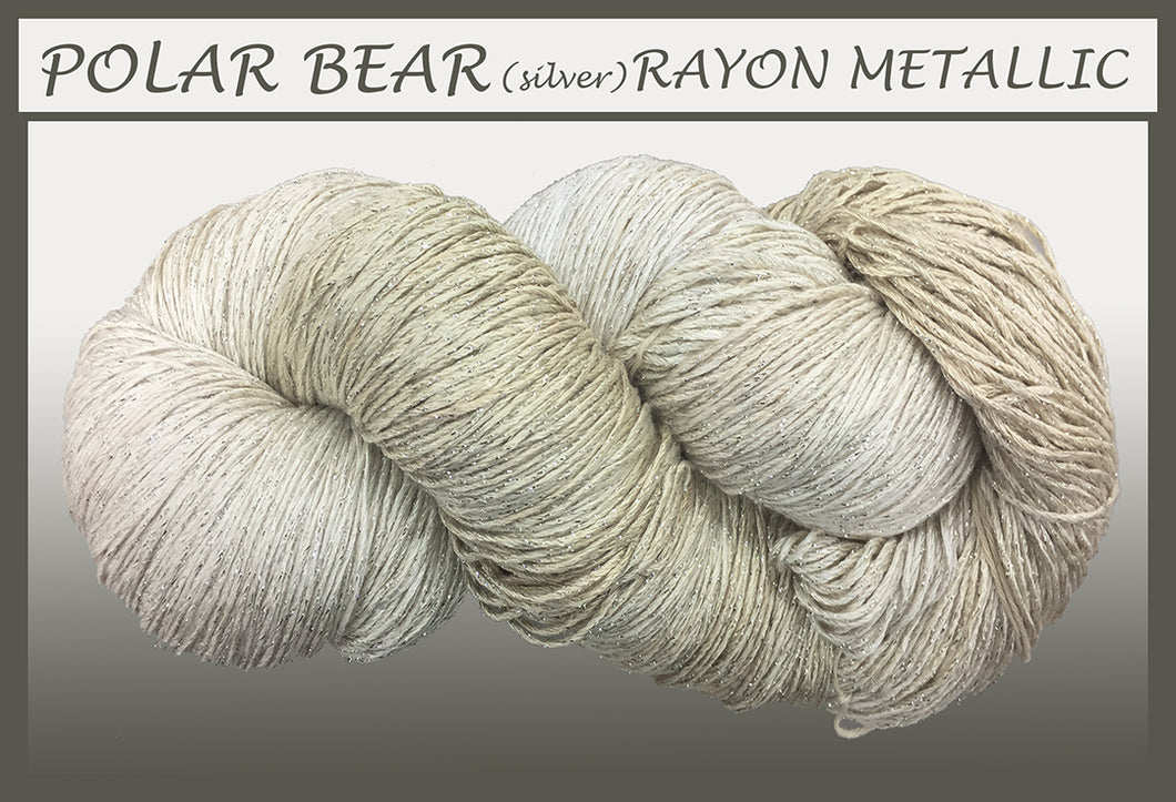 Polar Bear/silver Rayon Metallic Yarn