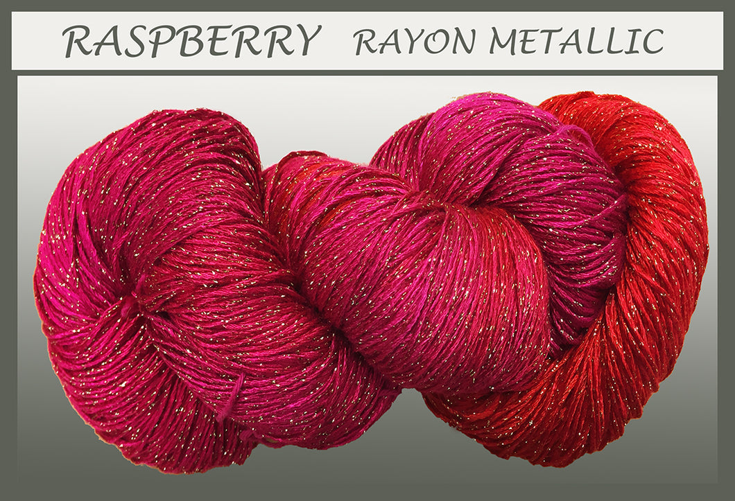 Raspberry/gold Rayon Metallic Yarn